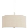 Metal Pendant Lighting with Fabric Circular Drum Shade, Off White