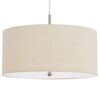 Metal Pendant Lighting with Fabric Circular Drum Shade, Off White