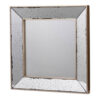 Filo 18 Inch Square Wall Accent Mirror, Raised Tray Edges, Mirrored Frame