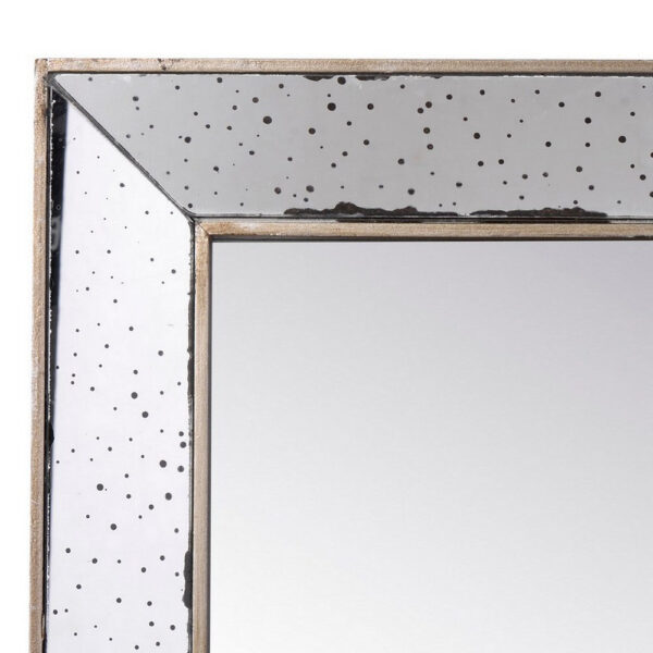 Filo 18 Inch Square Wall Accent Mirror, Raised Tray Edges, Mirrored Frame