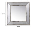 Filo 18 Inch Square Wall Accent Mirror, Raised Tray Edges, Mirrored Frame