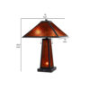 24 Inch Elegant Mica Table Lamp With Night Light, Pull Chain Switch