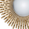 27 Inch Round Wall Mount Accent Decor Mirror, Sunburst, Iron Frame, Gold
