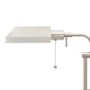 Metal Rectangular Desk Lamp with Adjustable Pole, Silver