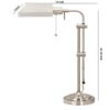 Metal Rectangular Desk Lamp with Adjustable Pole, Silver