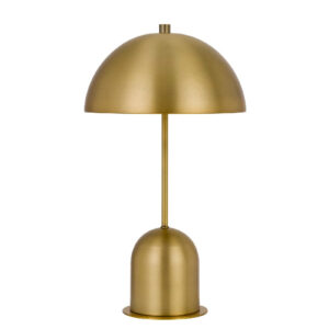 20 Inch Metal Accent Table Lamp with Dome Shade, Brass