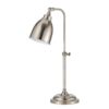 Metal Round 25" Table Lamp with Adjustable Pole, Silver