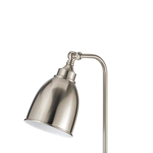 Metal Round 25" Table Lamp with Adjustable Pole, Silver