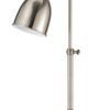 Metal Round 25" Table Lamp with Adjustable Pole, Silver
