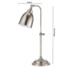 Metal Round 25" Table Lamp with Adjustable Pole, Silver