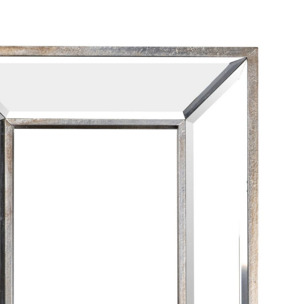 Toby 12 x 18 Inch Wall Mount Accent Mirror, Antique Silver Wood Frame