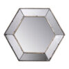 Filo 21 Inch Wall Accent Mirror, Raised Tray Edges, Hexagonal Mirror Frame