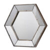 Filo 21 Inch Wall Accent Mirror, Raised Tray Edges, Hexagonal Mirror Frame