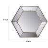 Filo 21 Inch Wall Accent Mirror, Raised Tray Edges, Hexagonal Mirror Frame