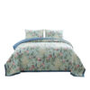 Eden 2 Piece Twin XL Quilt Set, Peacock and Songbirds, Green Microfiber