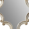 30 Inch Accent Wall Mirror, Carved Ornate Scrollwork Antique White Fir Wood