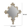 30 Inch Accent Wall Mirror, Carved Ornate Scrollwork Antique White Fir Wood