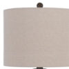 31 Inch Accent Table Lamp, Resin Turned Base, Set of 2, Beige, Gray
