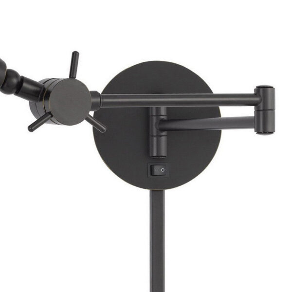 Kash 27 Inch Vintage Wall Lamp, Swing Arm, Adjustable Metal Shade, Bronze