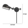 Kash 27 Inch Vintage Wall Lamp, Swing Arm, Adjustable Metal Shade, Bronze