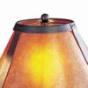 Metal Body Swing Arm Table Lamp with Conical Mica Shade, Bronze