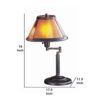 Metal Body Swing Arm Table Lamp with Conical Mica Shade, Bronze