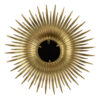 28 Inch Wall Mount Accent Mirror with Round Sunburst Iron Frame, Gold