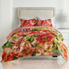 Dahl 3 Piece Queen Quilt Set, 2 Pillow Shams, Polyester Fill, Multicolor