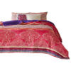 Dora 3 Piece Bohemian Full Quilt Set, Medallion, Paisley, Pink, Blue