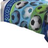 3 Piece Twin Size Comforter Set with Soccer Theme, Multicolor