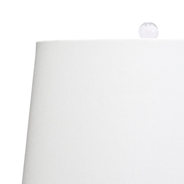 25 Inch Table Lamp, Rattan Woven, Inverted Tapered Shade, White, Beige