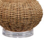 25 Inch Table Lamp, Rattan Woven, Inverted Tapered Shade, White, Beige