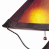 Pot Bellied Metal Body Table Lamp with Conical Mica Shade, Bronze