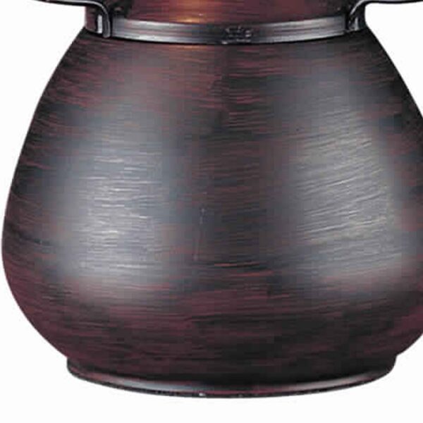 Pot Bellied Metal Body Table Lamp with Conical Mica Shade, Bronze