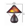 Pot Bellied Metal Body Table Lamp with Conical Mica Shade, Bronze