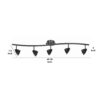 5 Light 120V Metal Track Light Fixture with Round Shade, Black