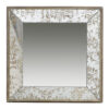 Filo 15 Inch Square Accent Wall Mirror, Raised Edges, Silver Wood Frame