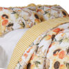 Kelsa 2 Piece Twin Quilt Set with Pillow Sham, Cotton, Ruffled Border, Gold