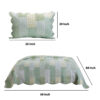 Reversible Fabric Twin Size Quilt Set with Geometric Pattern Motif, Green