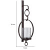 Metal Wall Sconce with Glass Hurricane and Chain Design Holder, Black