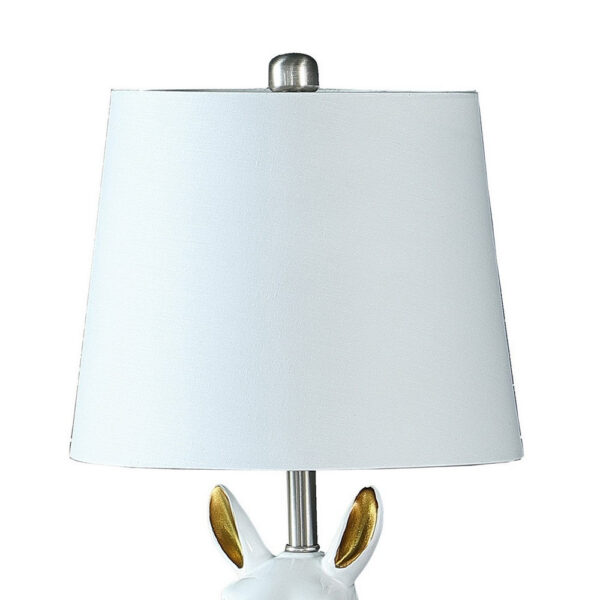 Metal Table Lamp with Llama Animal Head, White