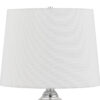 23 Inch Hourglass Ribbed Glass Base Table Lamp, Dimmer, Clear