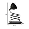 18 Inch Wall Mounted Lamp, Extendable Accordion Arm, Iron, Antique Black