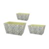 Rectangular Containers with Narrow Bottom, Set of 3, Blue and Beige