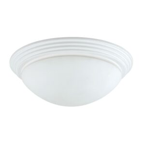 Dome Shaped Glass Ceiling Lamp with Hardwired Switch, White and Clear