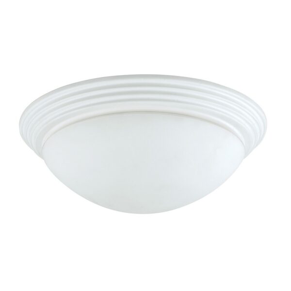 Dome Shaped Glass Ceiling Lamp with Hardwired Switch, White and Clear