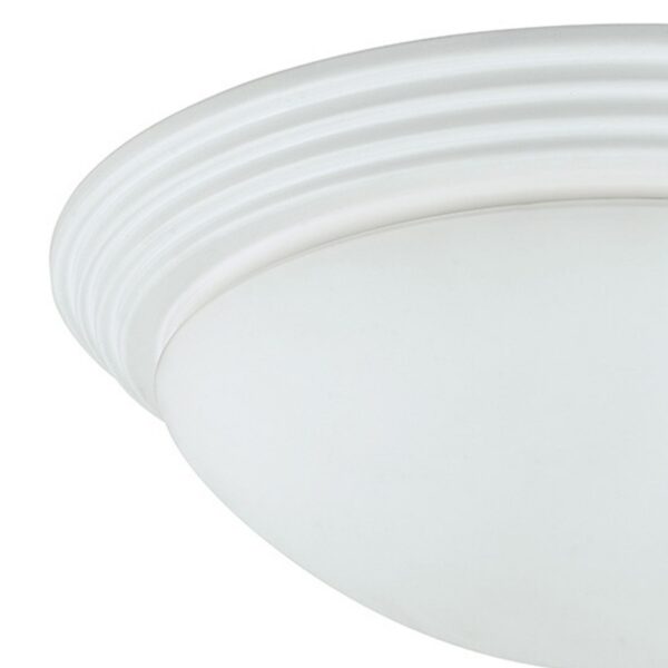 Dome Shaped Glass Ceiling Lamp with Hardwired Switch, White and Clear