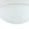 Dome Shaped Glass Ceiling Lamp with Hardwired Switch, White and Clear