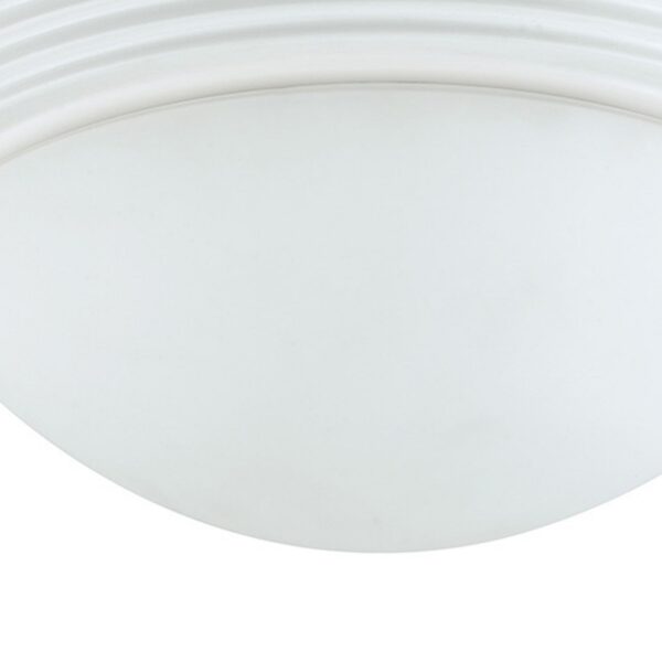 Dome Shaped Glass Ceiling Lamp with Hardwired Switch, White and Clear