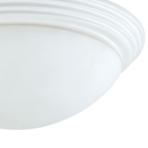 Dome Shaped Glass Ceiling Lamp with Hardwired Switch, White and Clear